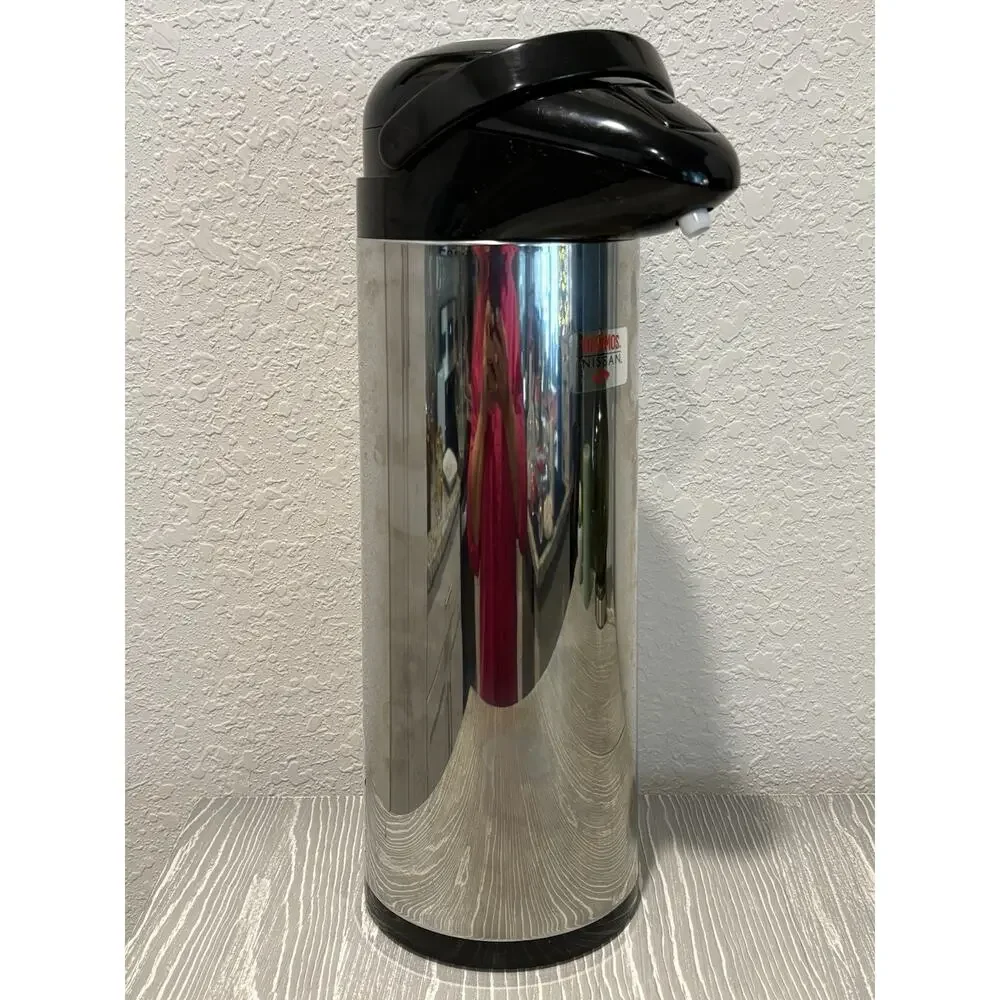 Nissan Glass Vacuum Thermos Insulated Pump Pot Hot Cold Beverage Server